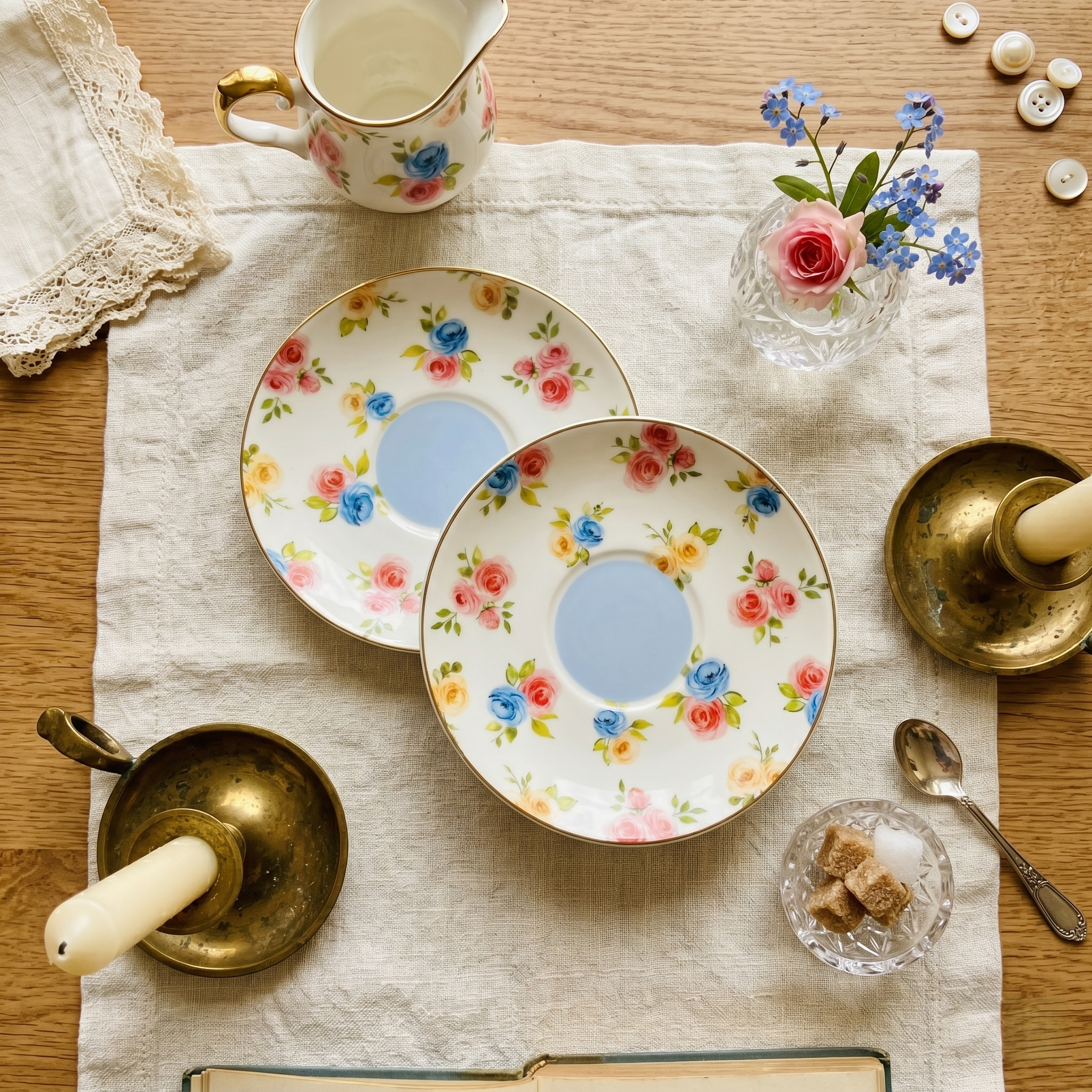 Blooming Grace Tea Cup & Saucer Set - Set of 12