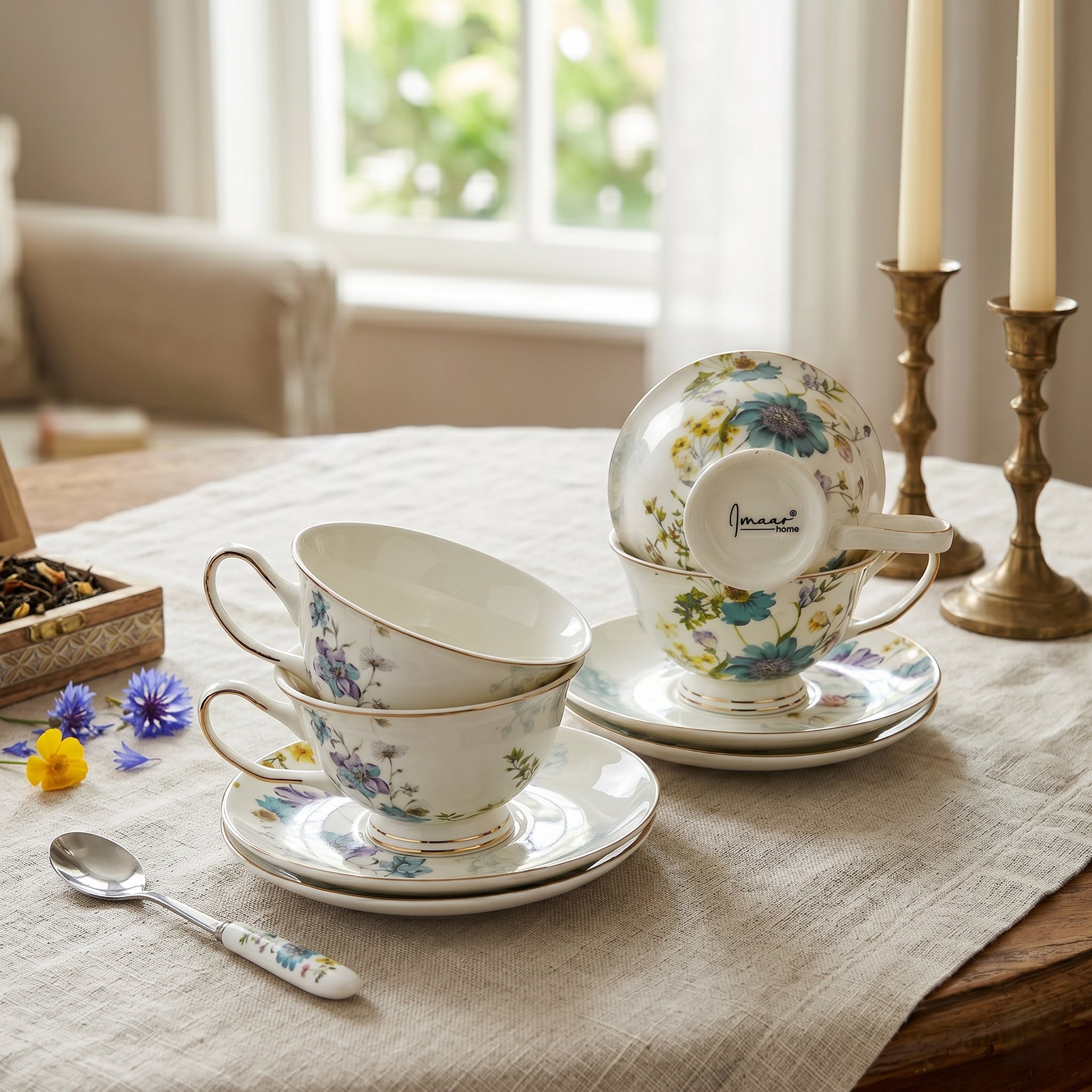 Luxury Tea Time Cup & Saucer Set- Set of 12