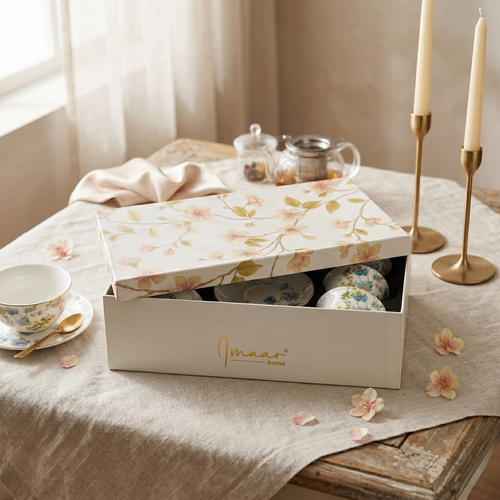 Luxury Tea Time Cup & Saucer Set- Set of 6 (200 cc)