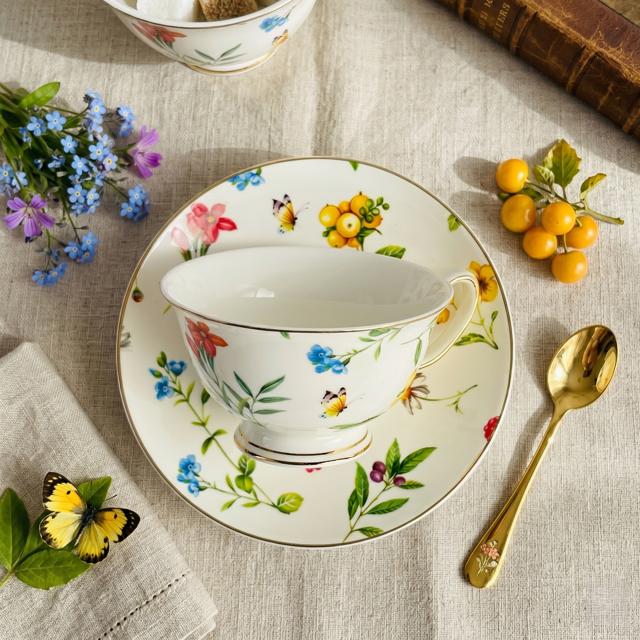 Charming Floral Gift Tea Cup Set- Set of 12