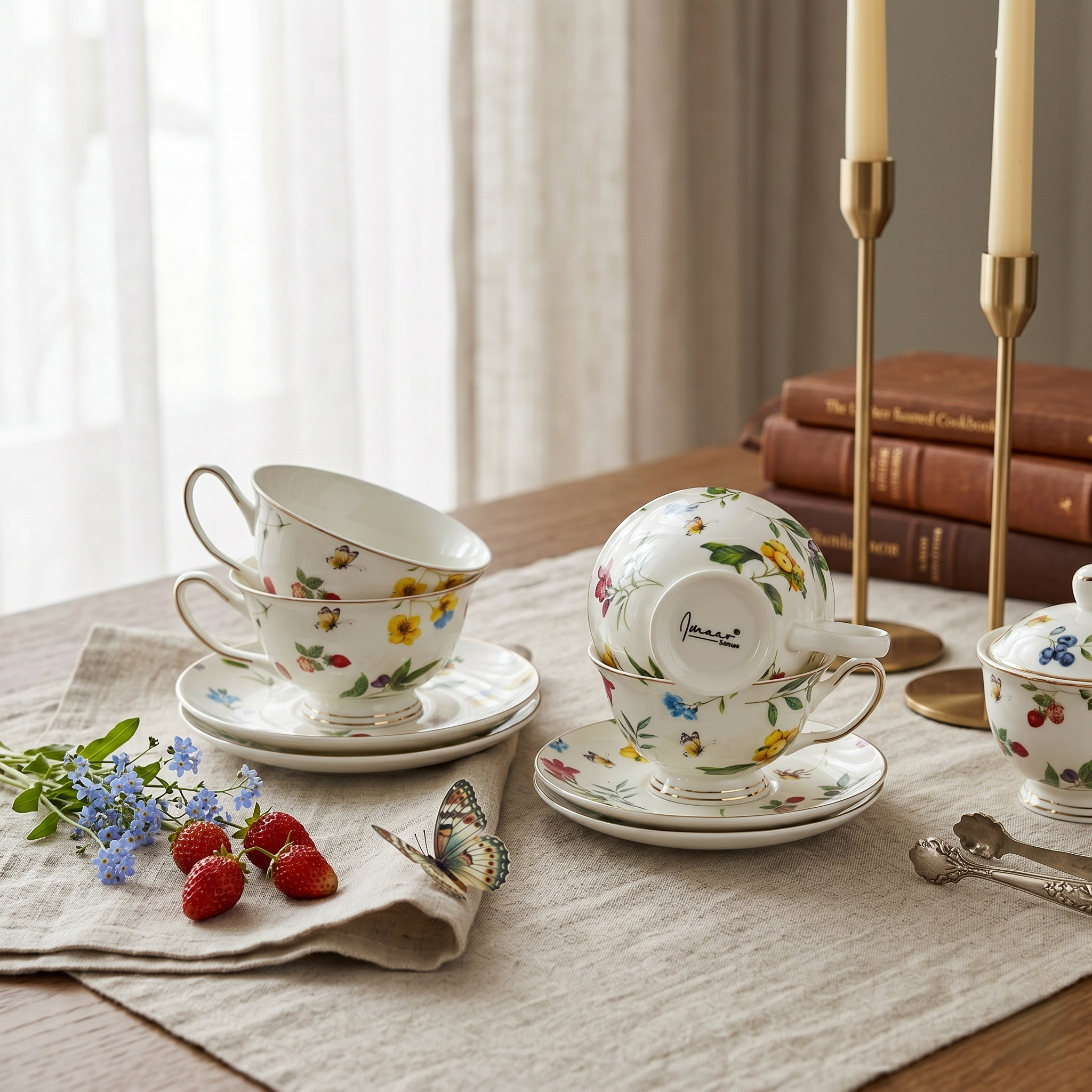 Charming Floral Gift Tea Cup Set- Set of 12