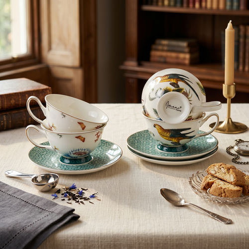 Royal Tea Party Cup & Saucer- Set of 6 (200 cc)