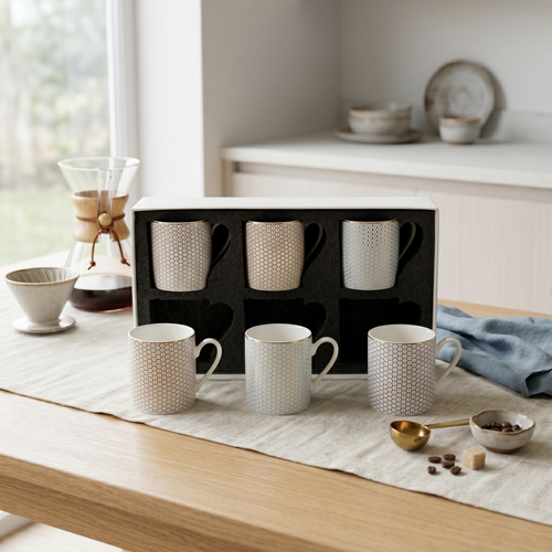 Luxury Ceramic Tea Cup - Set of 6 (100 cc)