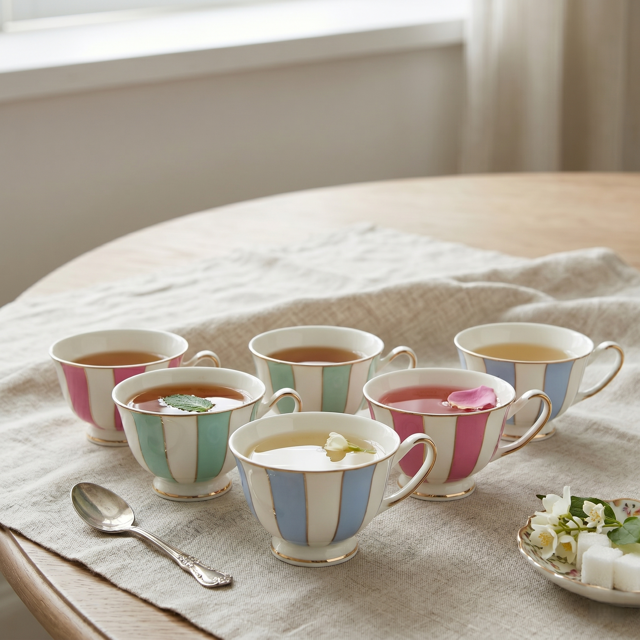 Luxury Gold Rim Tea Cup - Set of 6