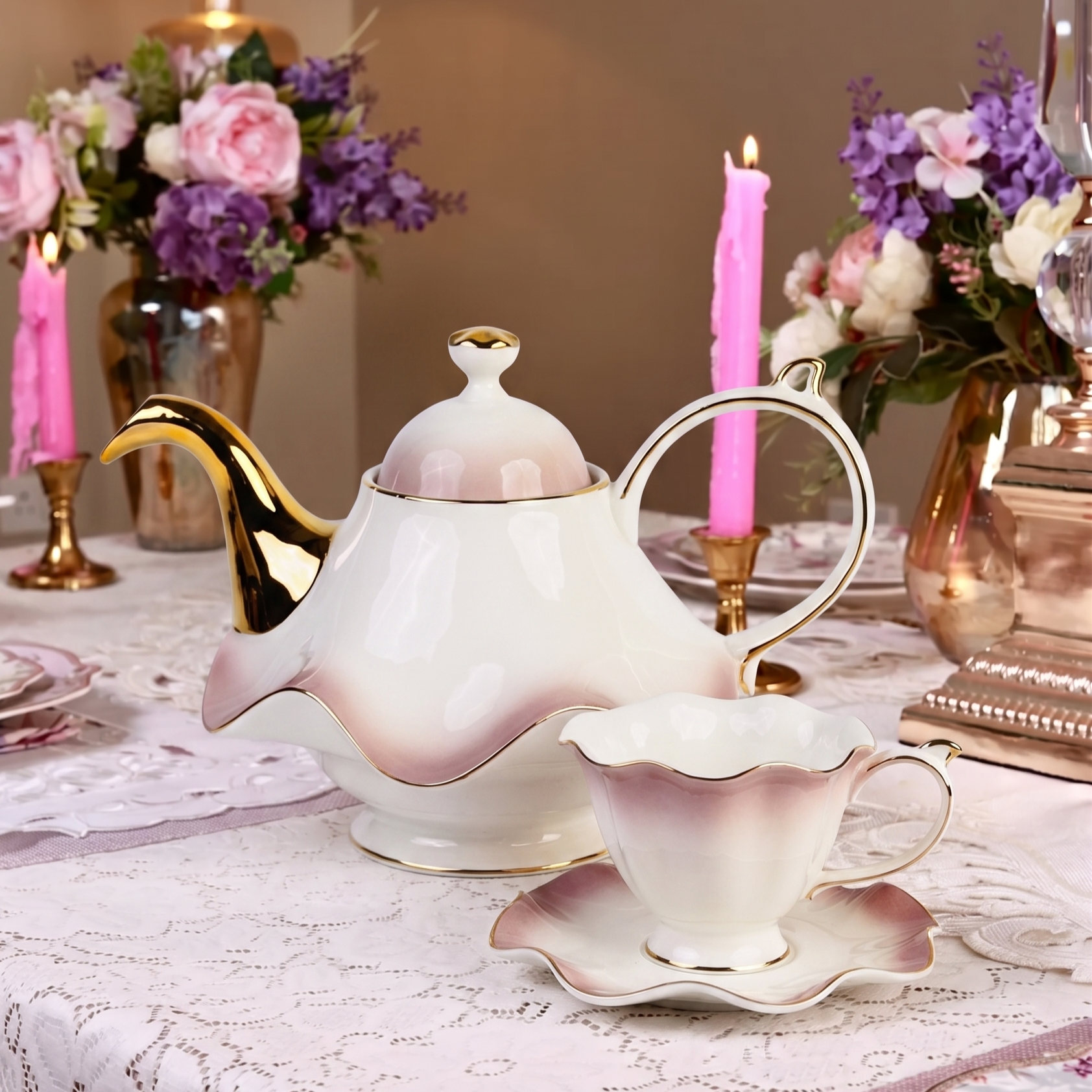 The Windsor Elegance - 15Pc Luxury Tea Set