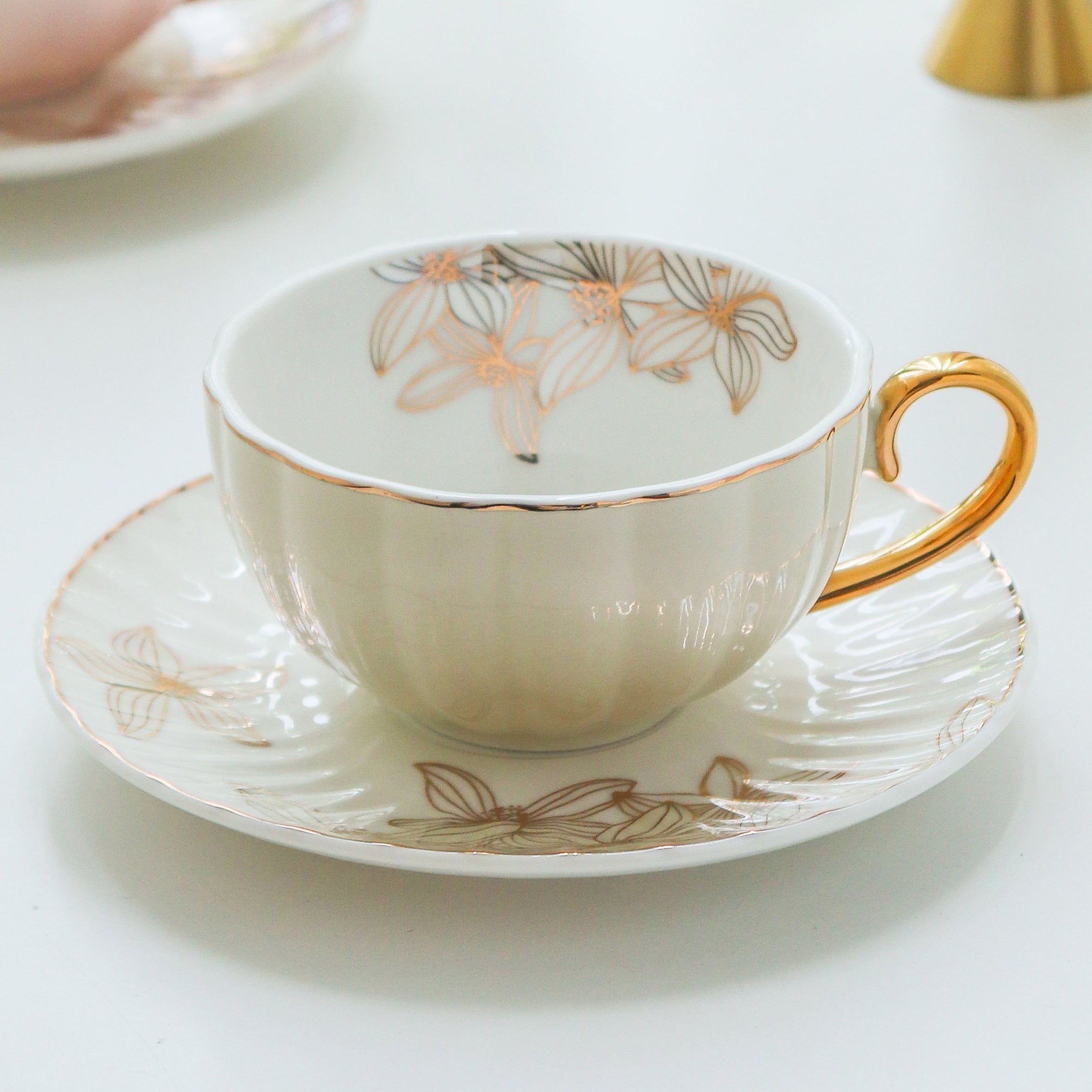 Cream Blossom Elegance 12pc Tea Set