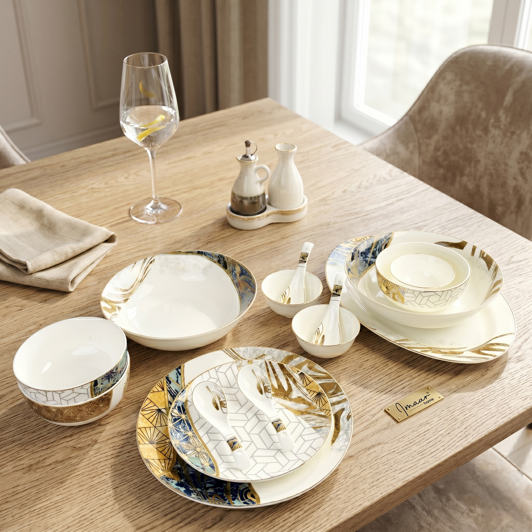 Golden Gala 33pc Dinner Set