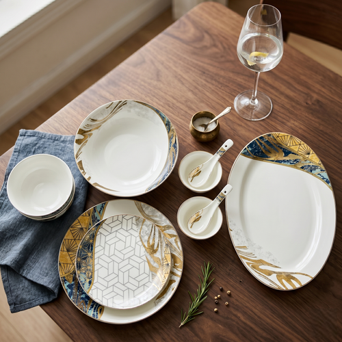 Golden Gala 33pc Dinner Set