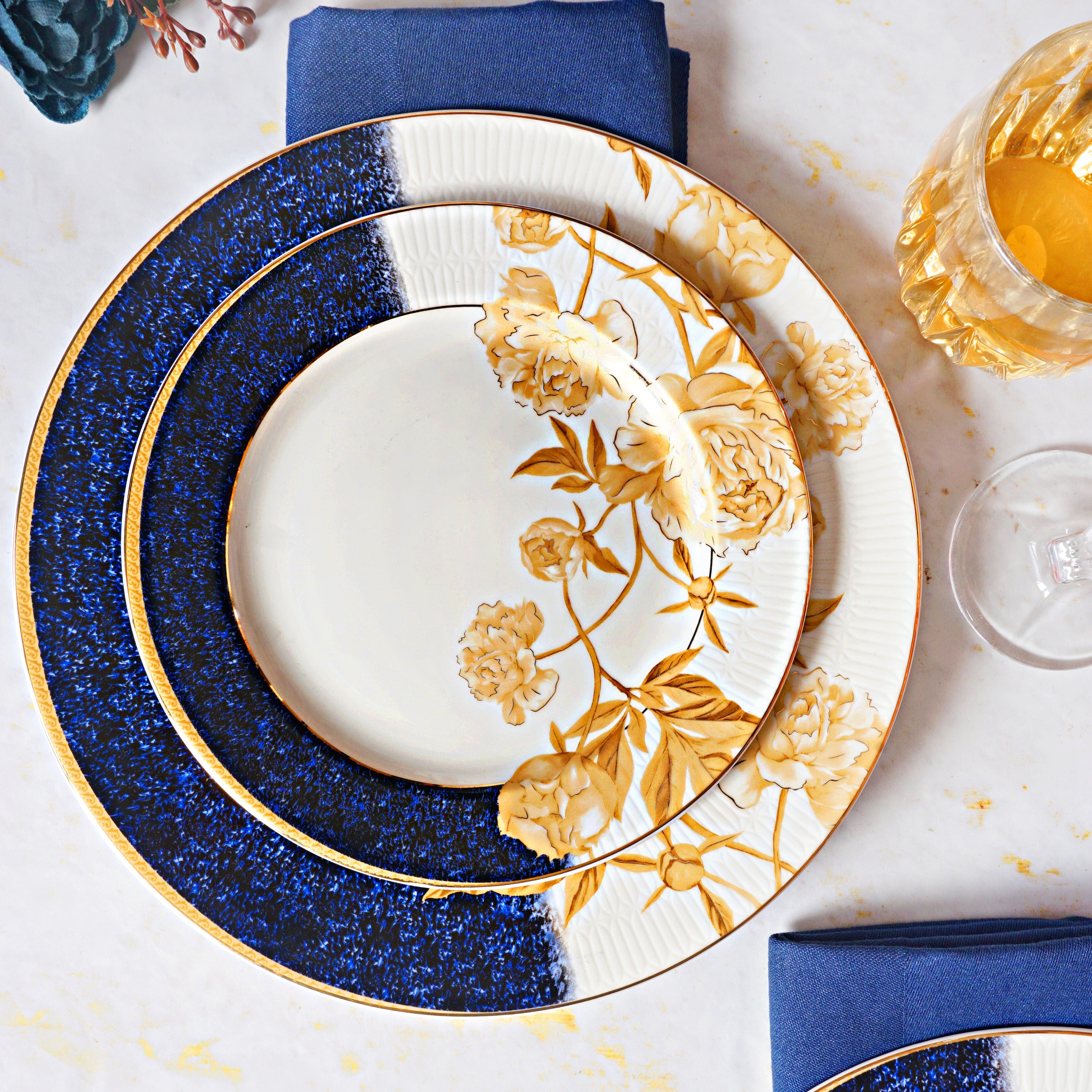 Midinght Bloom 33pc Dinner Set