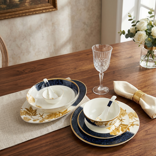 Midinght Bloom 33pc Dinner Set