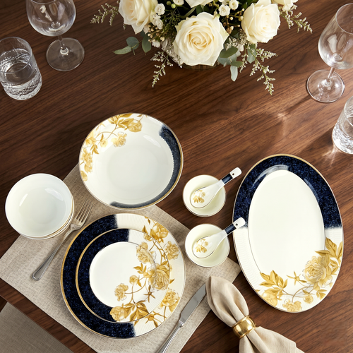 Midinght Bloom 33pc Dinner Set