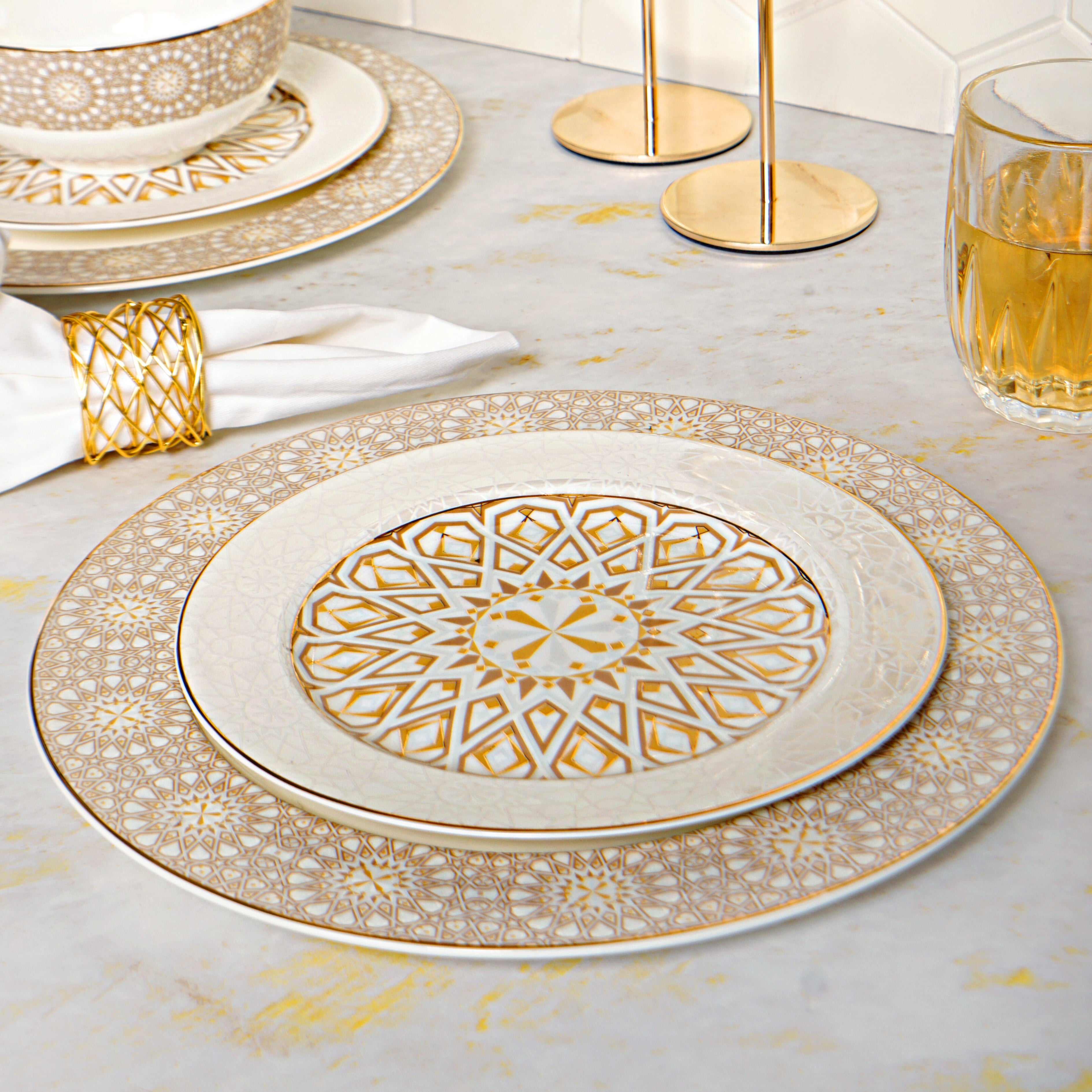 Golden Dream 33pc Dinner Set