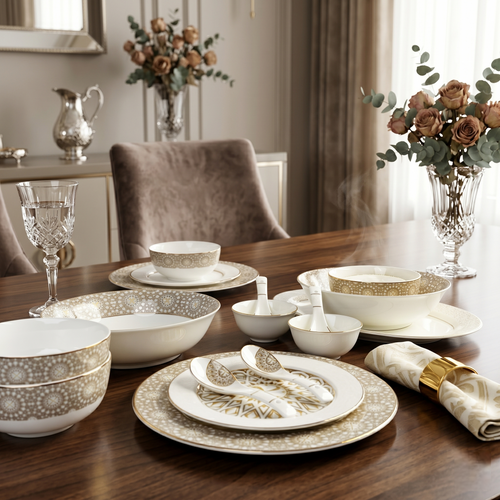 Golden Dream 33pc Dinner Set