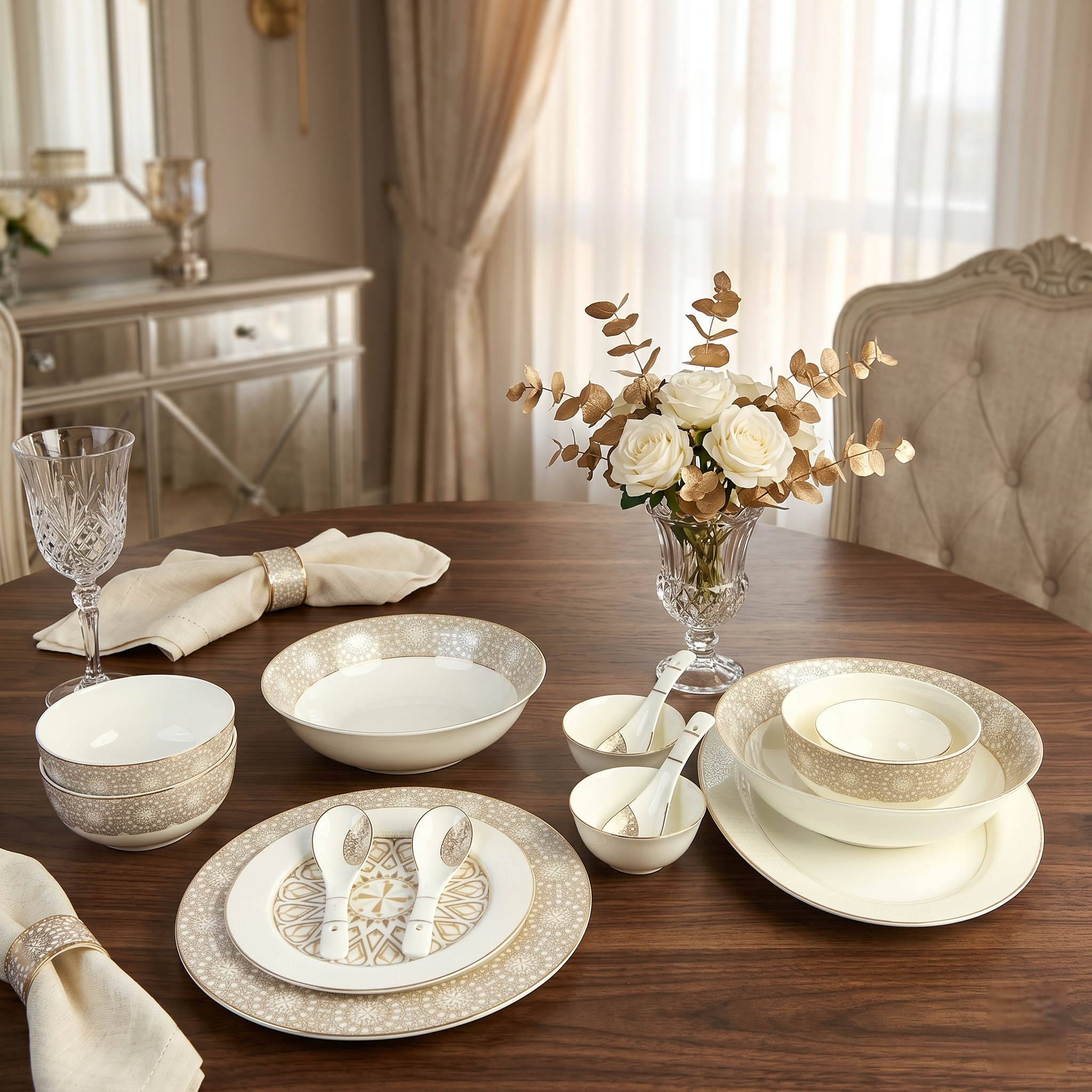 Golden Dream 33pc Dinner Set