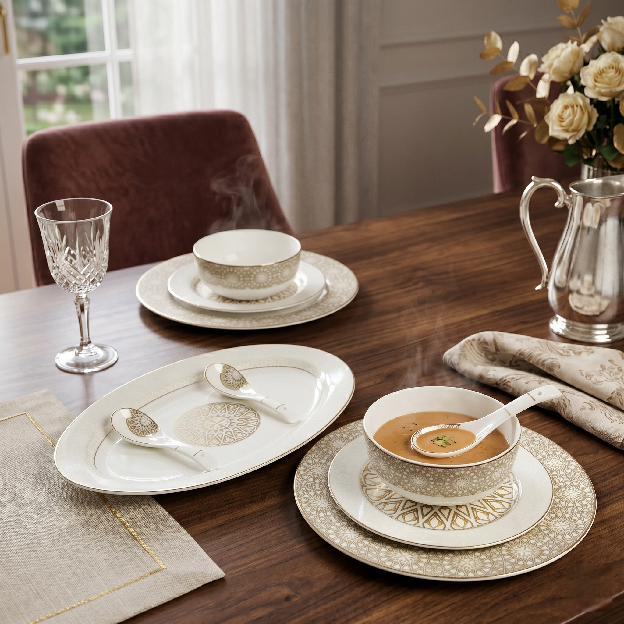 Golden Dream 33pc Dinner Set