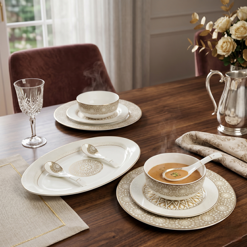 Golden Dream 33pc Dinner Set
