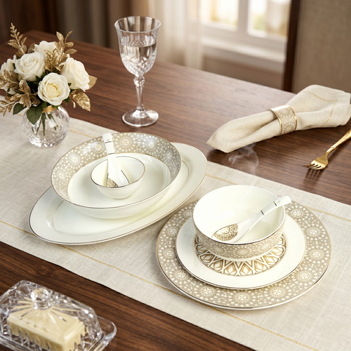 Golden Dream 33pc Dinner Set