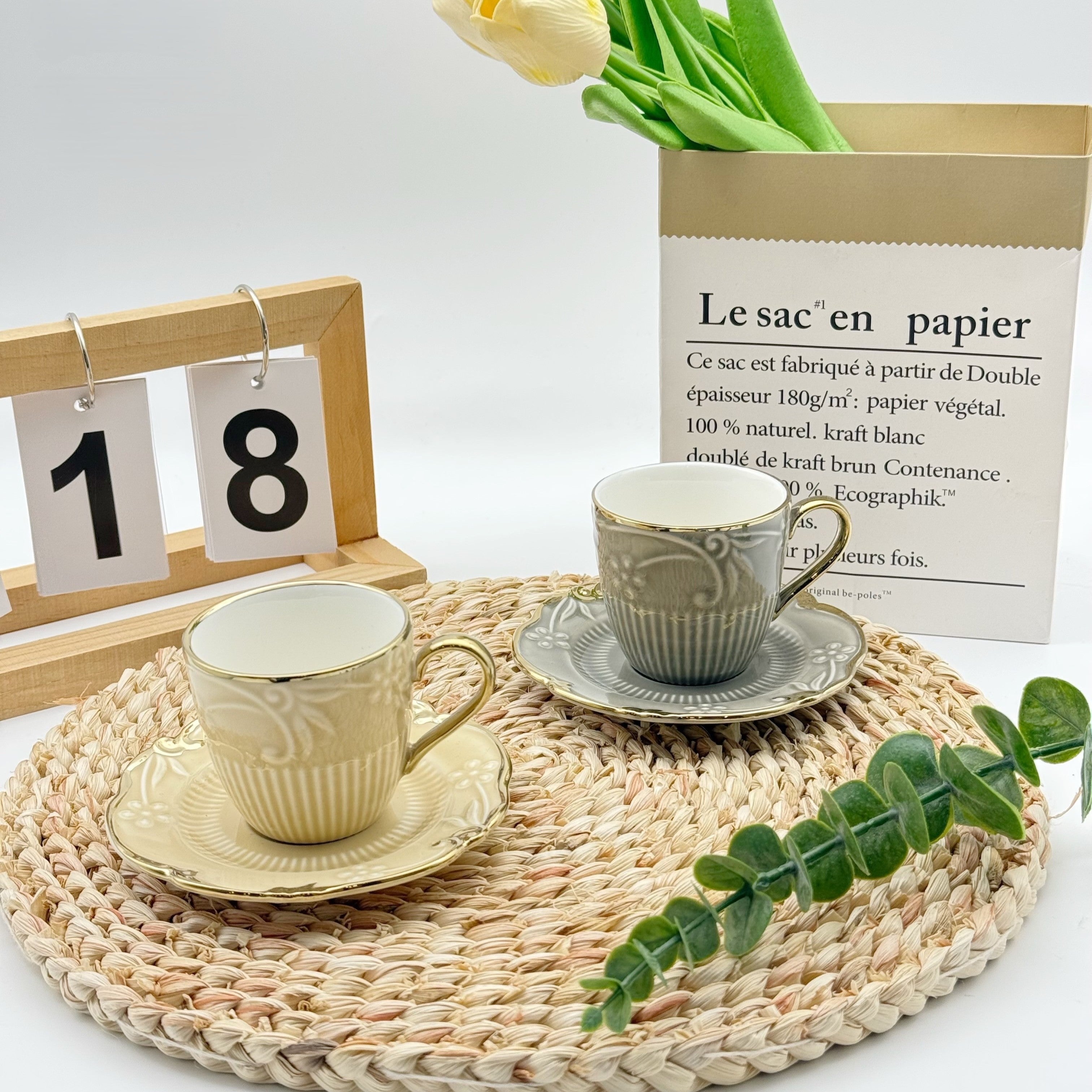 Golden Rim Grace 12pc Tea Set