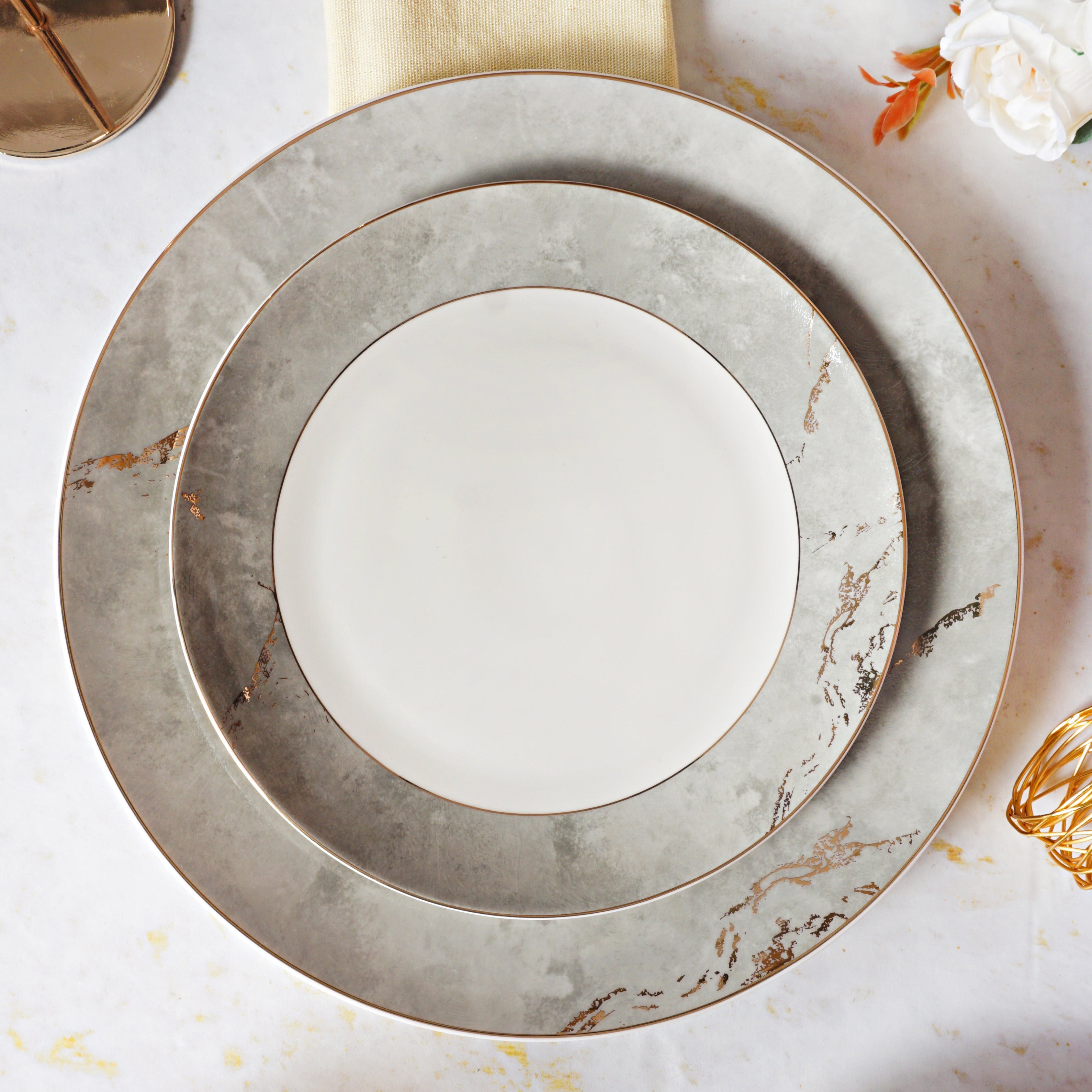Marble Opulence 39pc Dinner Set