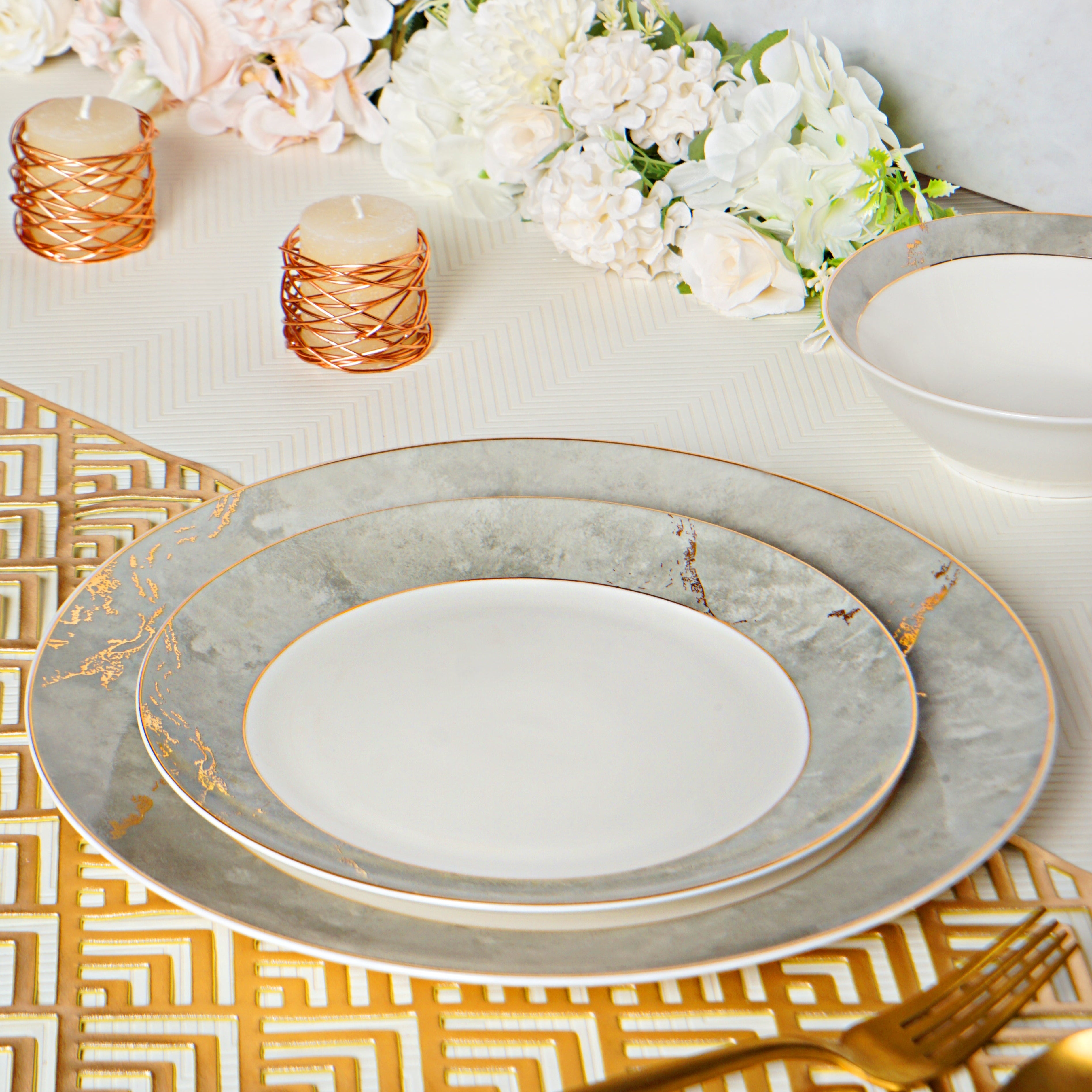 Marble Opulence 39pc Dinner Set