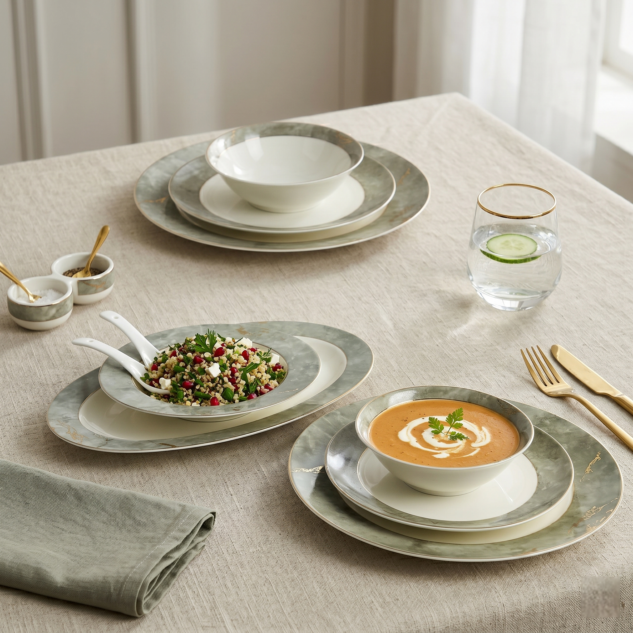 Marble Opulence Dinner Set