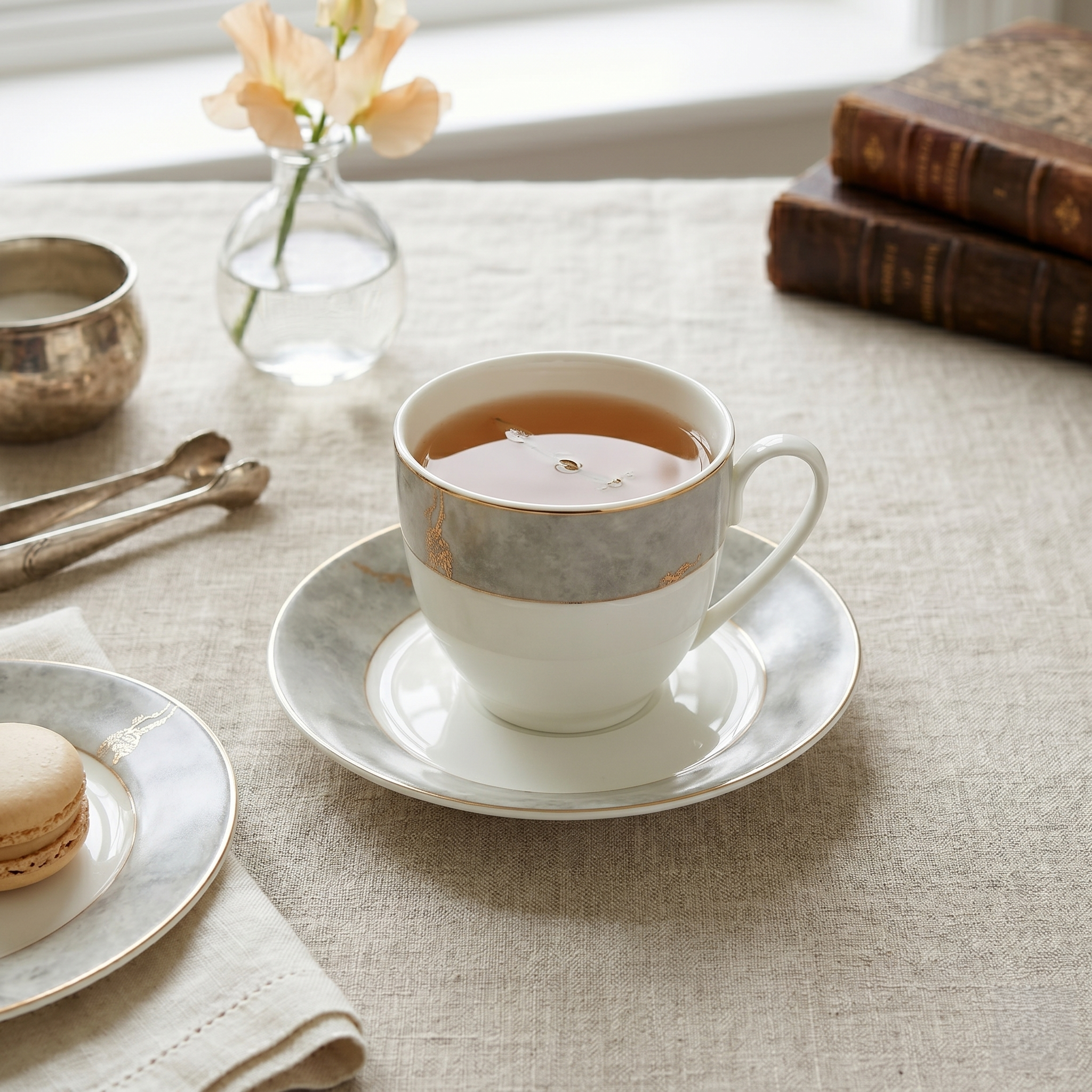 Pearl Marble Opulence 12pc Tea Set