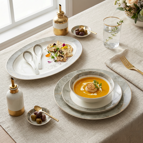 Marble Opulence Dinner Set