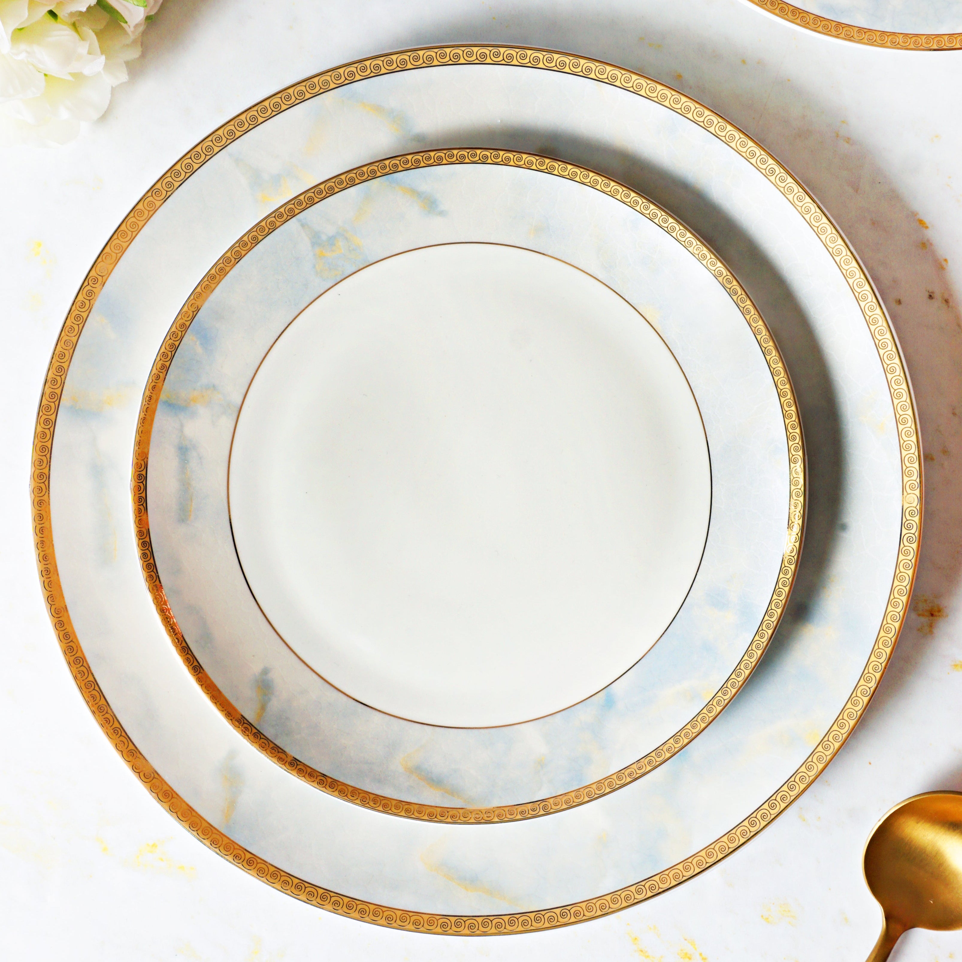 Marble Elegance 39pc Dinner Set