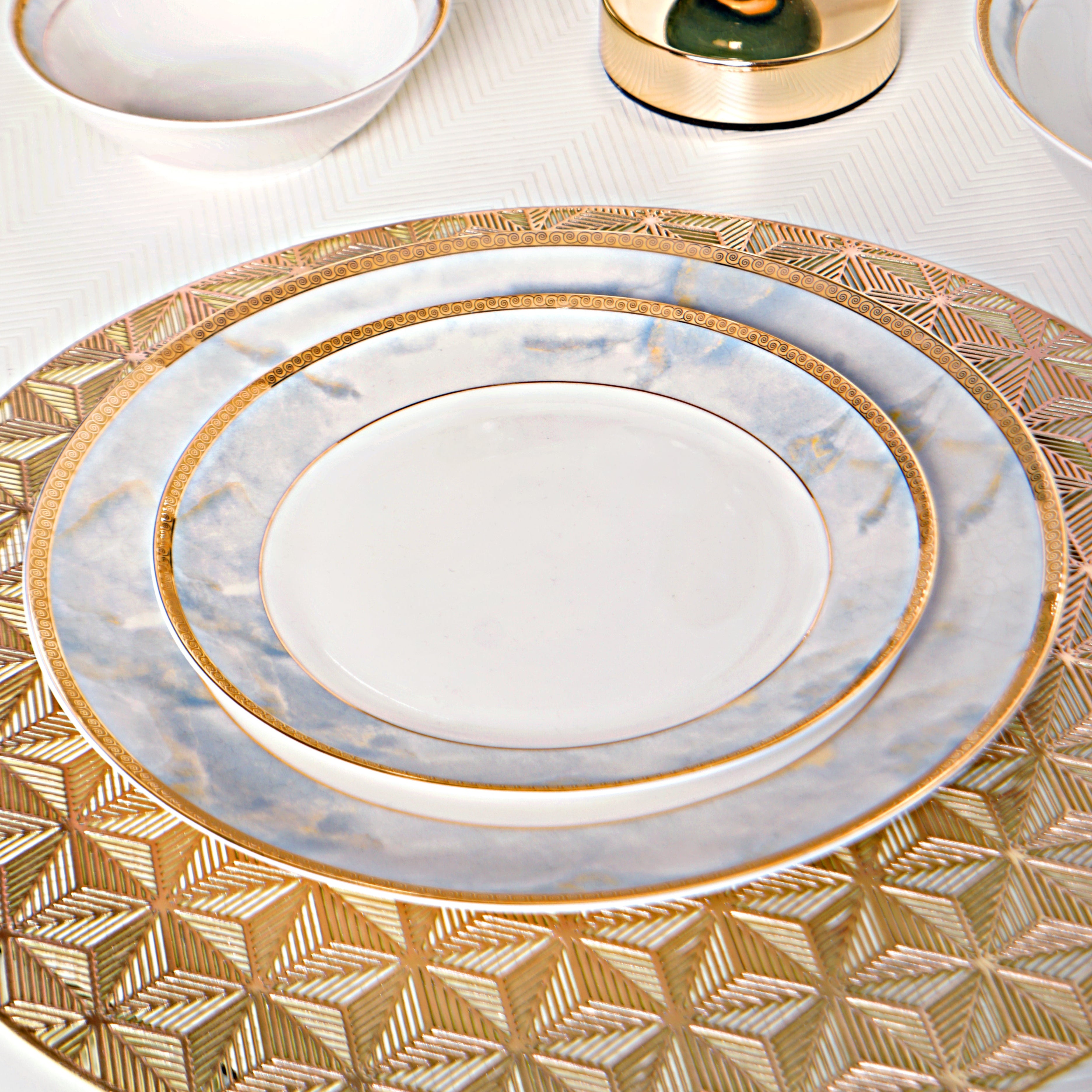 Marble Elegance 39pc Dinner Set