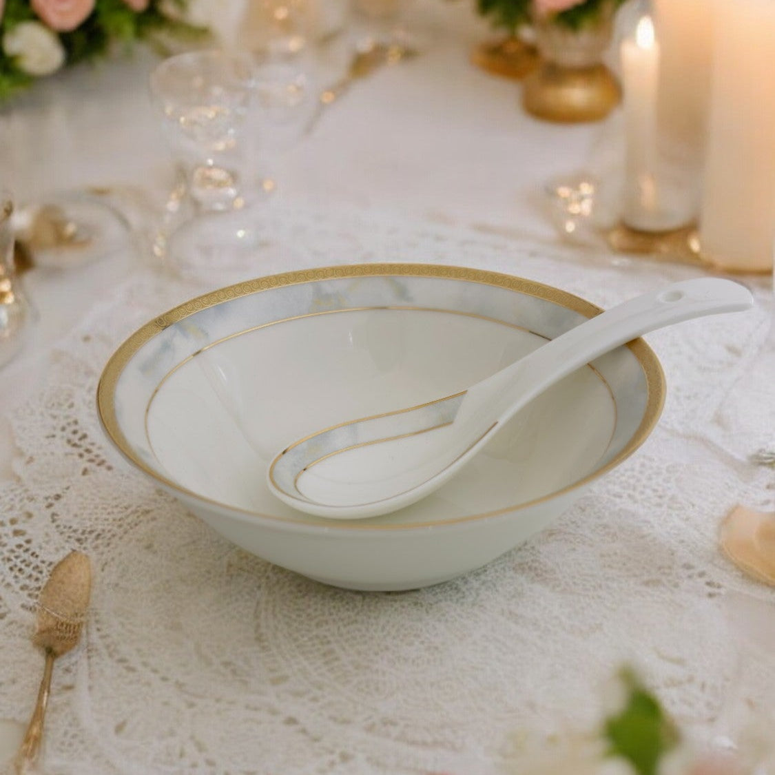 Pearl Marble Elegance 12pc Bowl Set