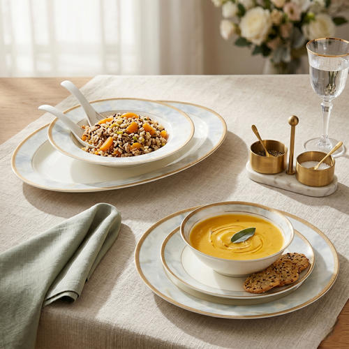 Marble Elegance Dinner Set