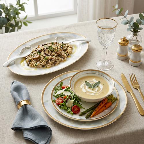 Marble Elegance Dinner Set