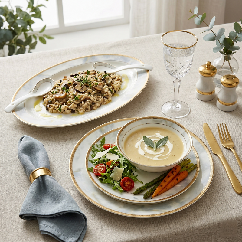 Marble Elegance Dinner Set
