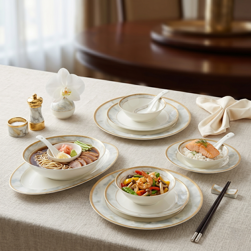 Marble Elegance Dinner Set