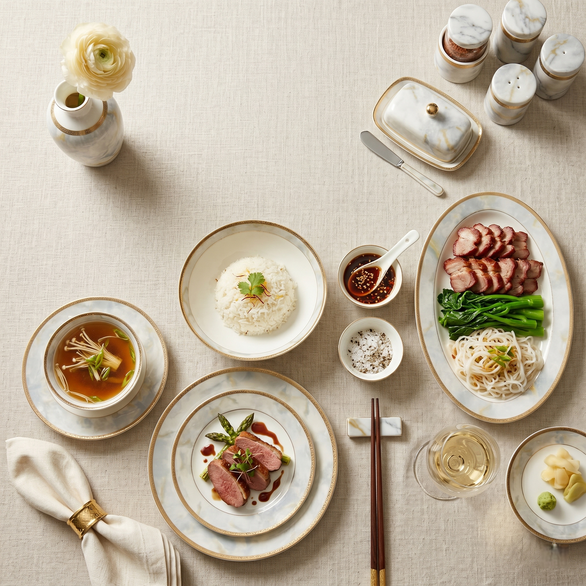 Marble Elegance Dinner Set