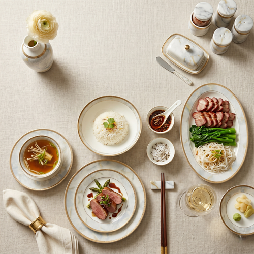 Marble Elegance Dinner Set