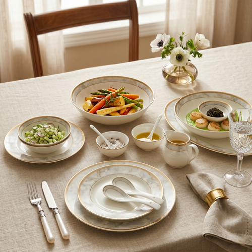 Marble Elegance Dinner Set
