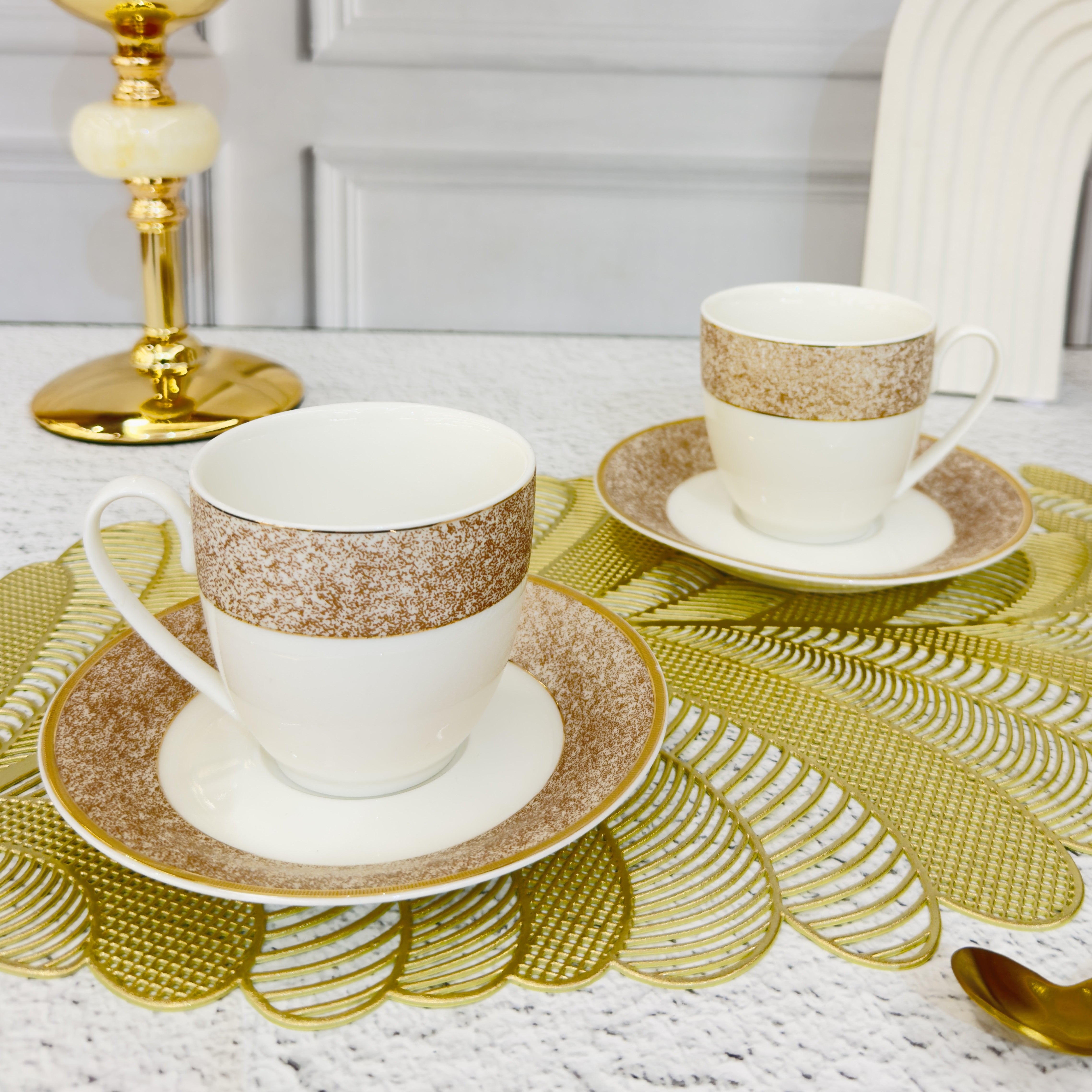 Pearl Amber Mosaic 12pc Tea Set