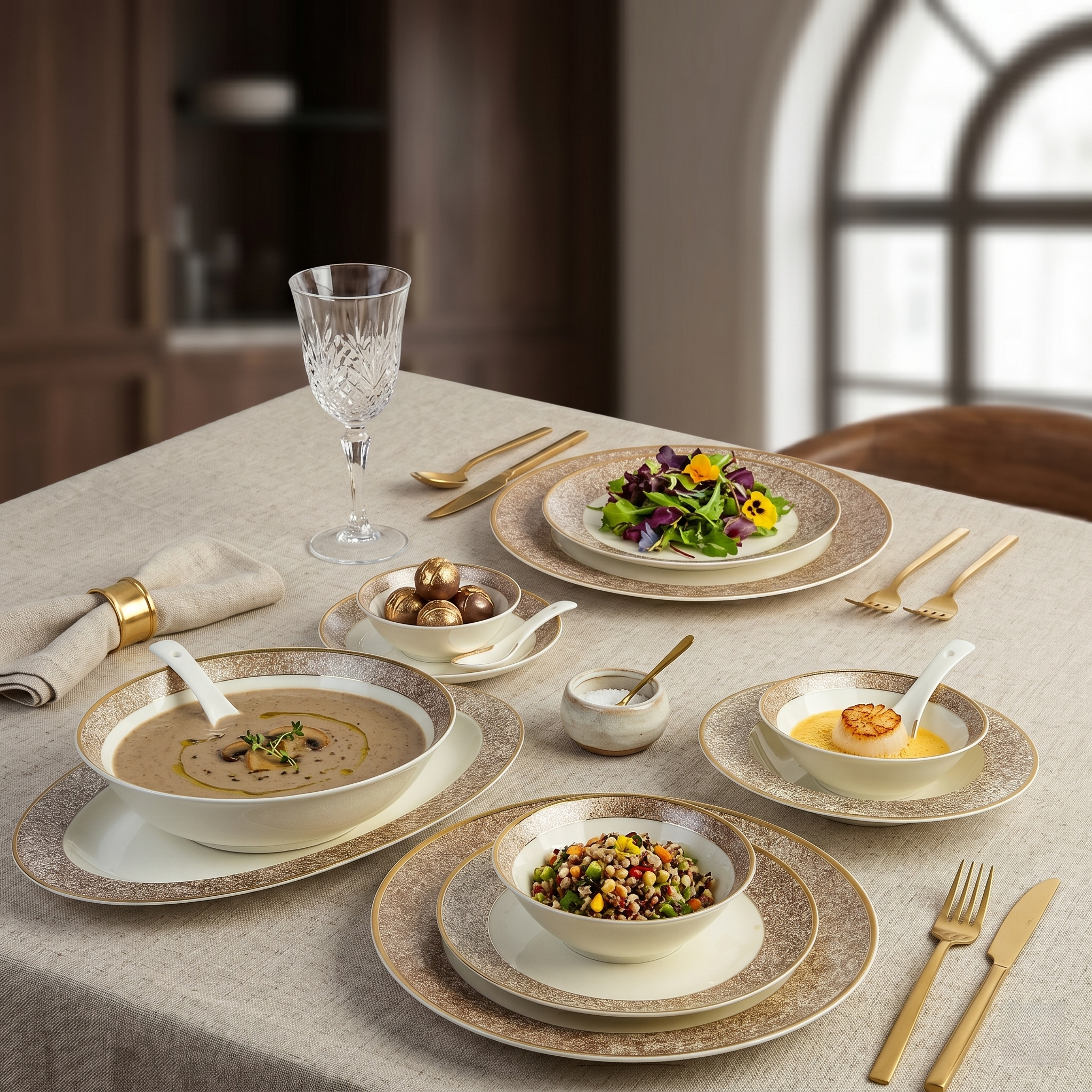 Amber Mosaic Dinner Set