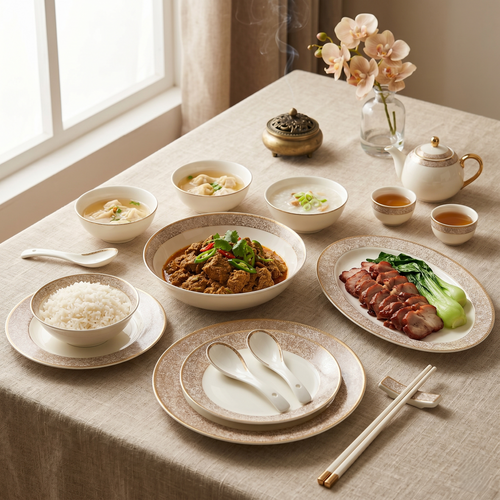 Amber Mosaic Dinner Set