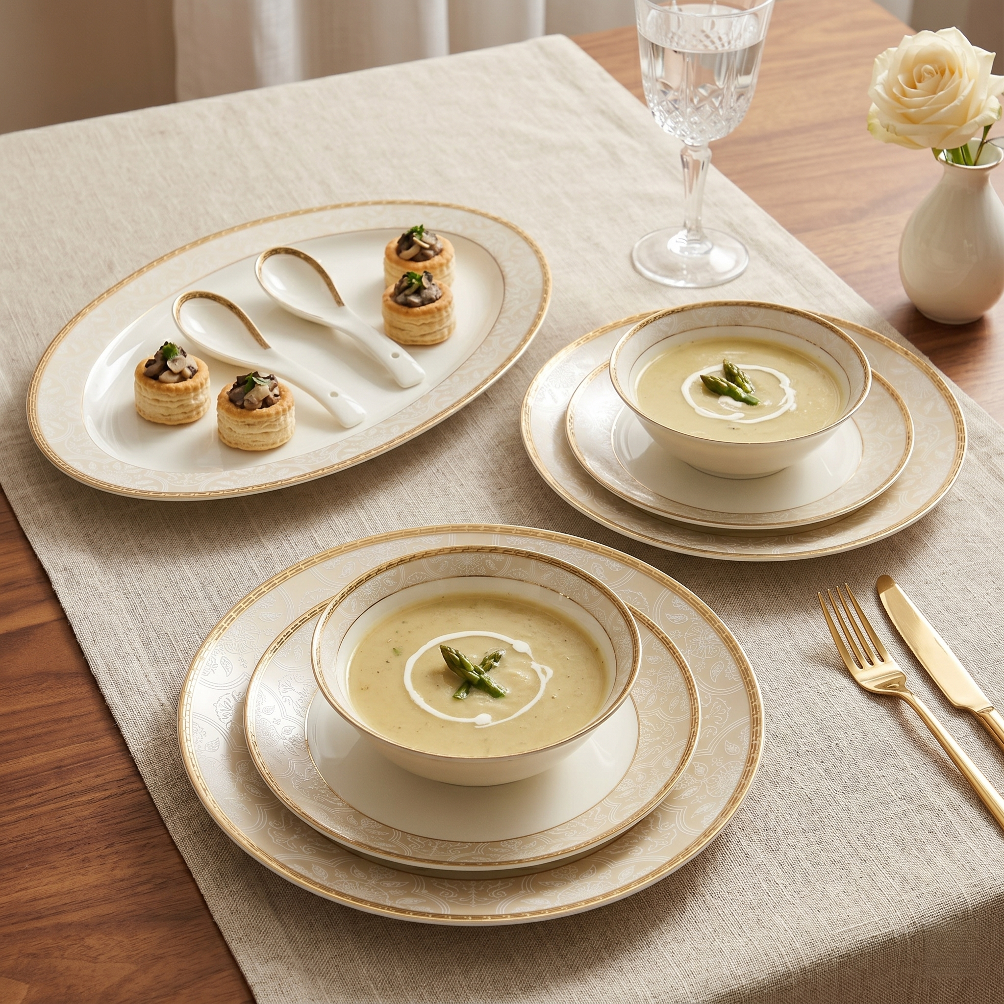 Gold Charm Dinner Set