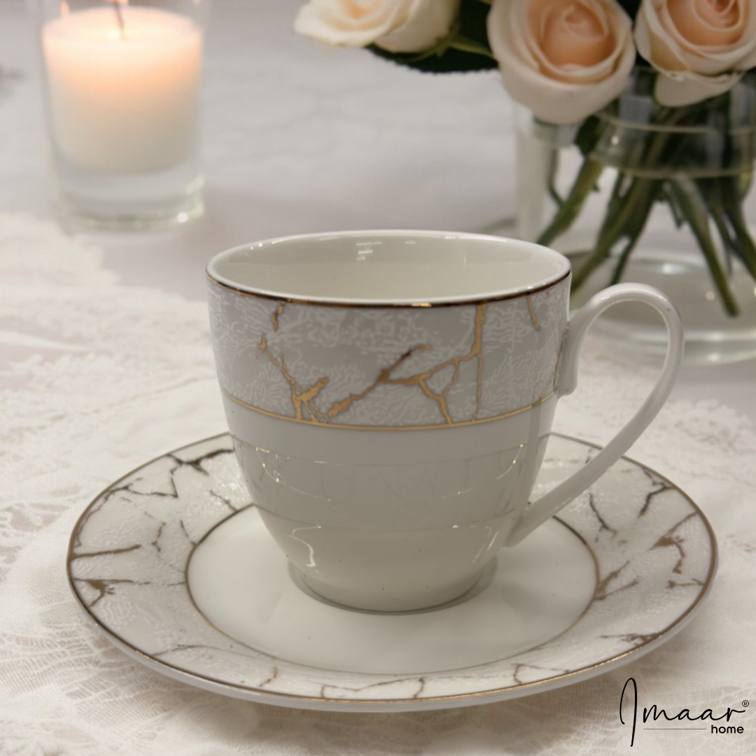 Pearl Luxury Marble 12pc Tea Set