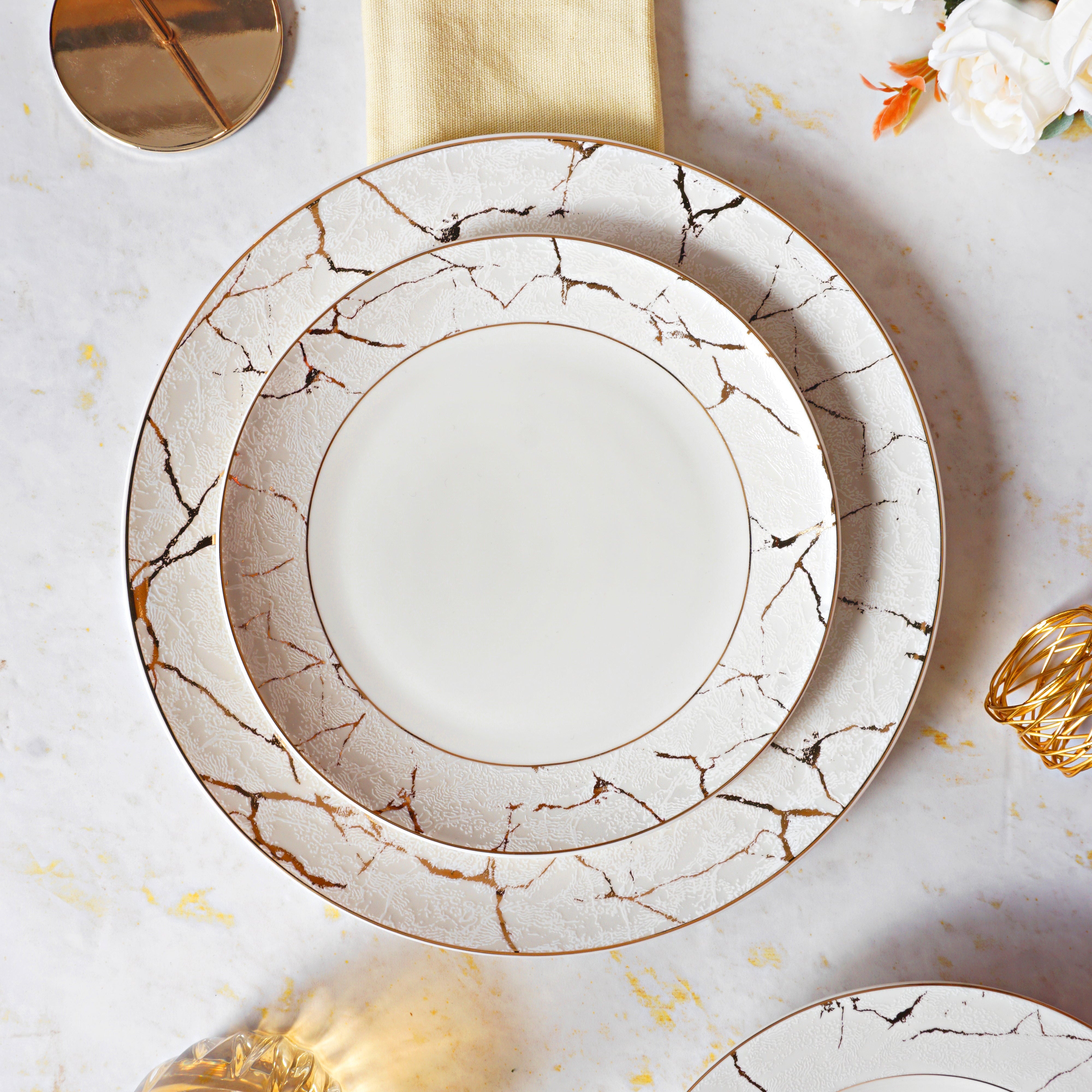 Luxury Marble 39pc Dinner Set