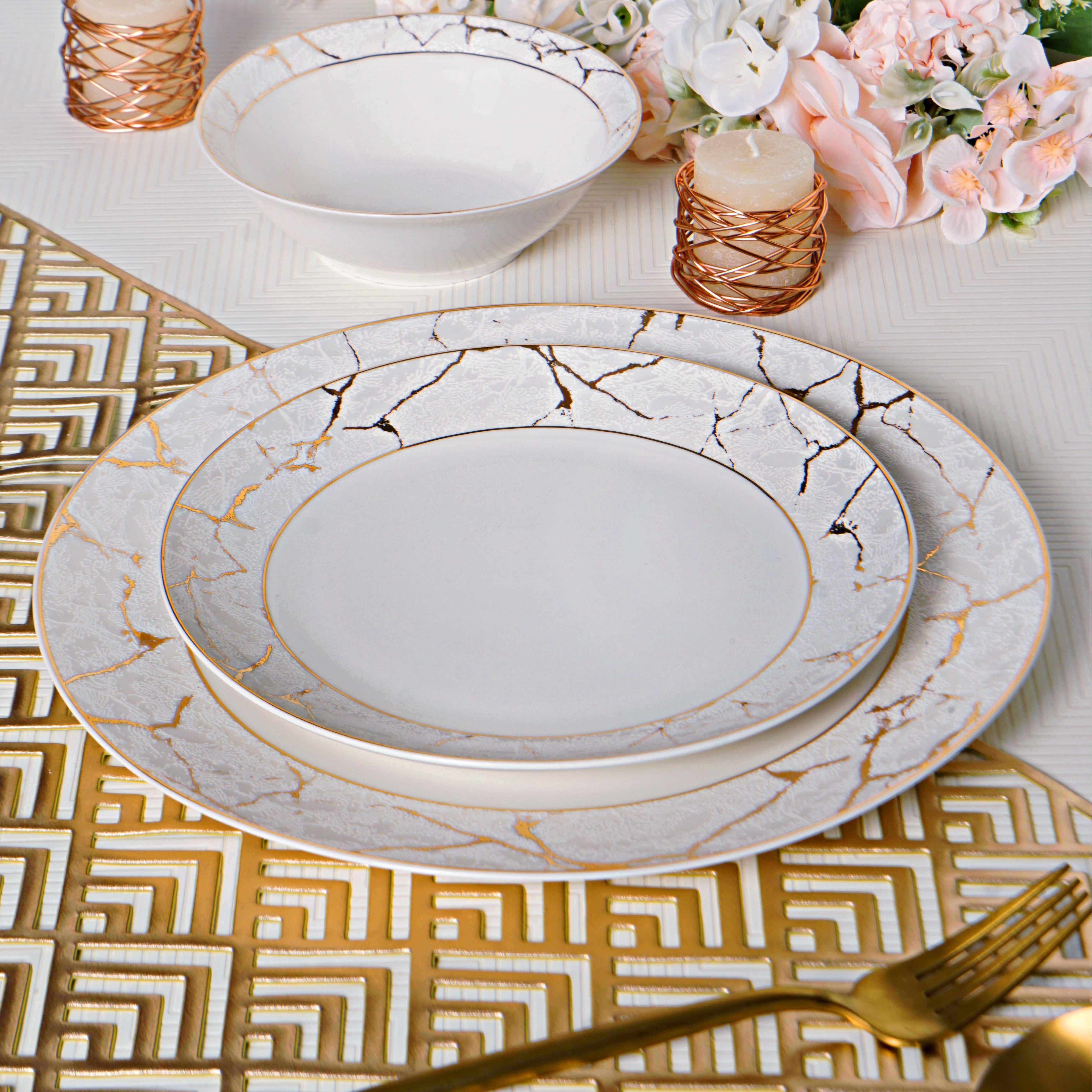 Luxury Marble 39pc Dinner Set