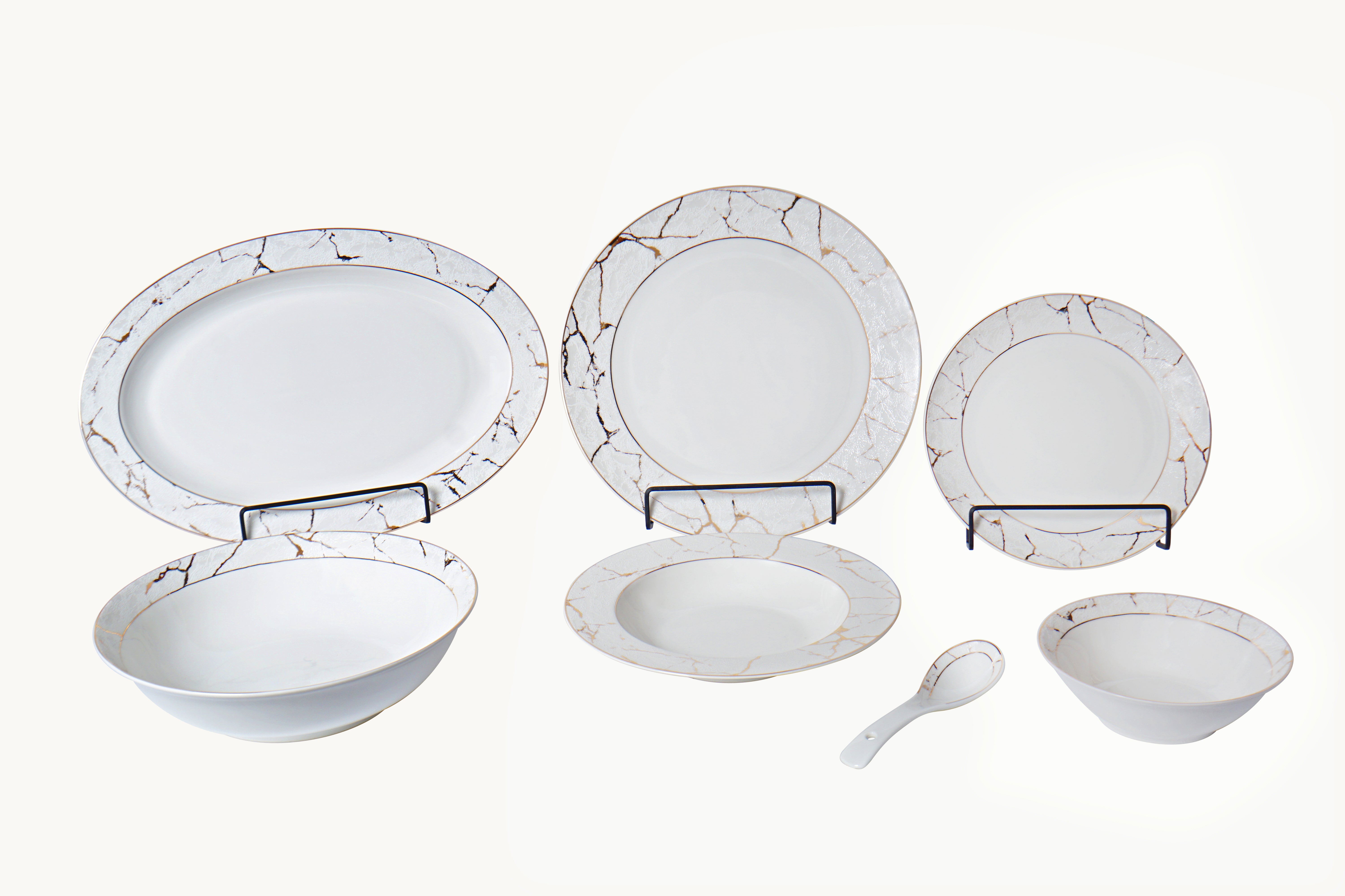 Luxury Marble 33pc Dinner Set
