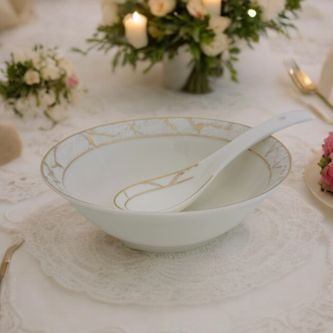 Pearl Luxury Marble 12pc Bowl Set