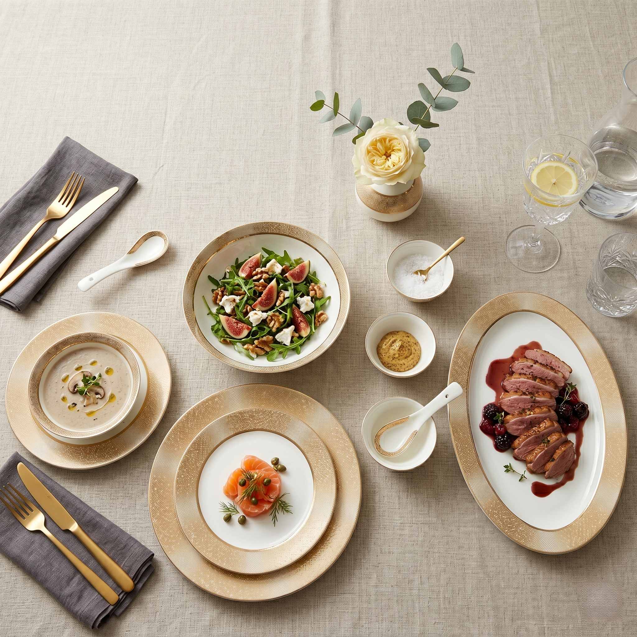 Golden Glow Dinner Set