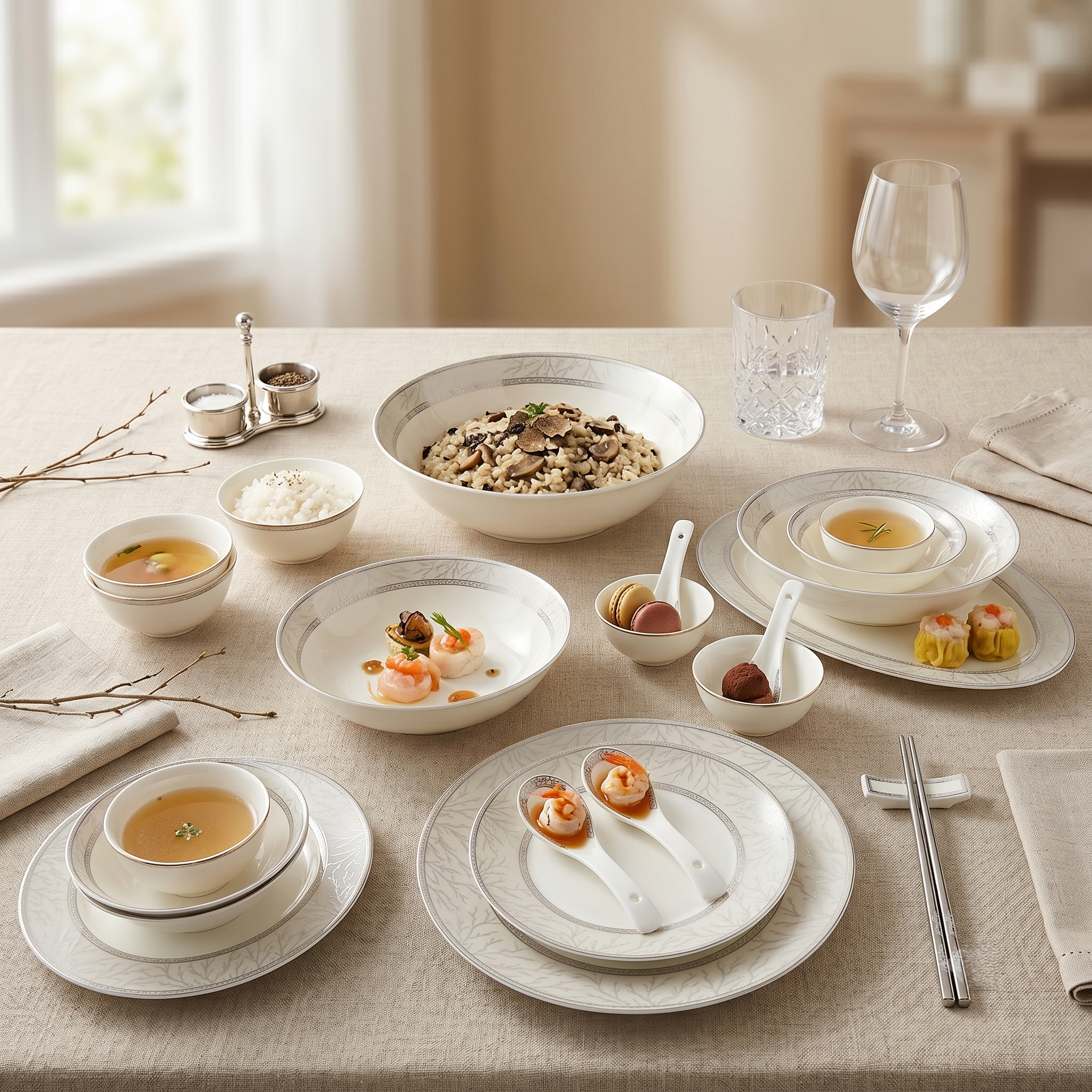 Silver Elegance Dinner Set