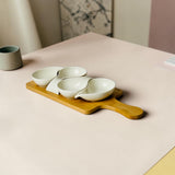 Luxe Curve 4Piece Serving Bowl Set with Wooden Tray