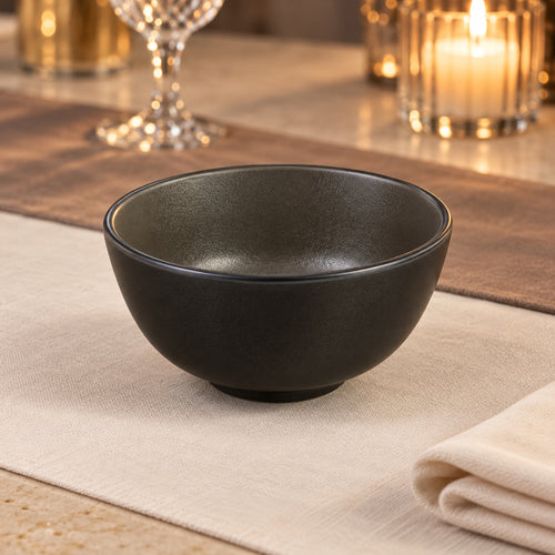 Glaze Ceramic Soup Bowl & Spoon Set 12 Pcs
